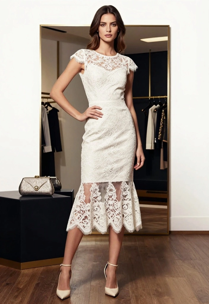 15 White New Year’s Eve Outfit Ideas for a Fresh & Elegant Style - 7. White Lace Dress 1