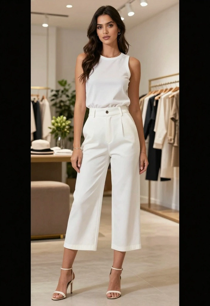 15 White New Year’s Eve Outfit Ideas for a Fresh & Elegant Style - 8. White Culottes Ensemble 1