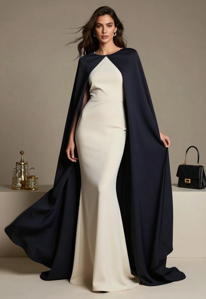 16 Cute New Year’s Eve Outfit Ideas You’ll Love - 16. Festive Cape Dress 1
