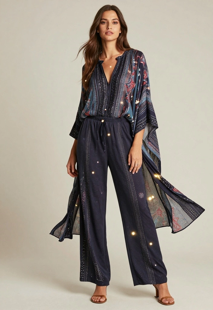 17 New Year’s Eve Outfit Ideas with Pants for Chic Comfort - 14. Boho-Chic Pants with a Flowing Blouse 1