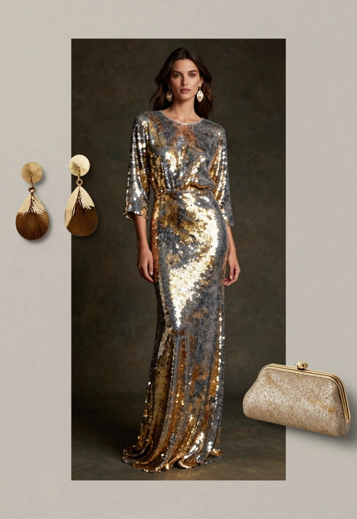 18 New Year’s Eve Outfit Ideas to Dress to Impress - 1. The Sustainable Sparkle: Sequined Maxi Dress 1