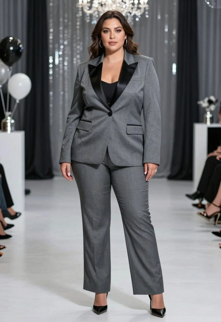 18 Plus Size New Year’s Eve Outfit Ideas That Are Flattering & Trendy - 7. Statement Blazer and Pants Combo 1