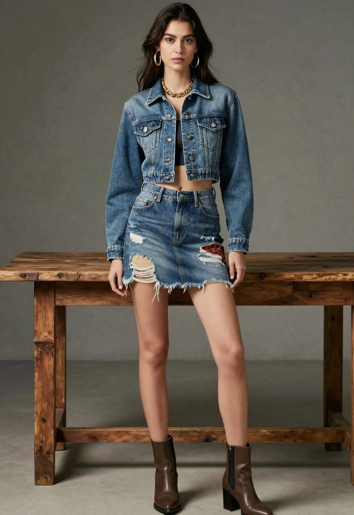 20 Aesthetic New Year’s Eve Outfit Ideas for a Trendy Vibe - 4. Upcycled Denim Ensemble 1