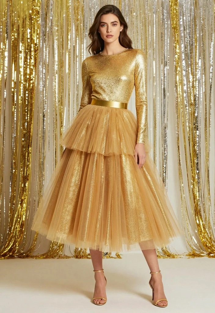 20 Aesthetic New Year’s Eve Outfit Ideas for a Trendy Vibe - 6. Festive Tulle Skirt Look 1