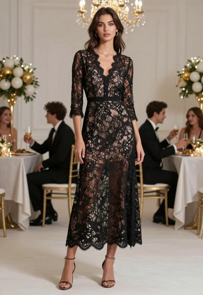 20 New Year’s Eve Outfit Ideas for Black Women That Stand Out - 11. Ethereal Lacey Dress 1