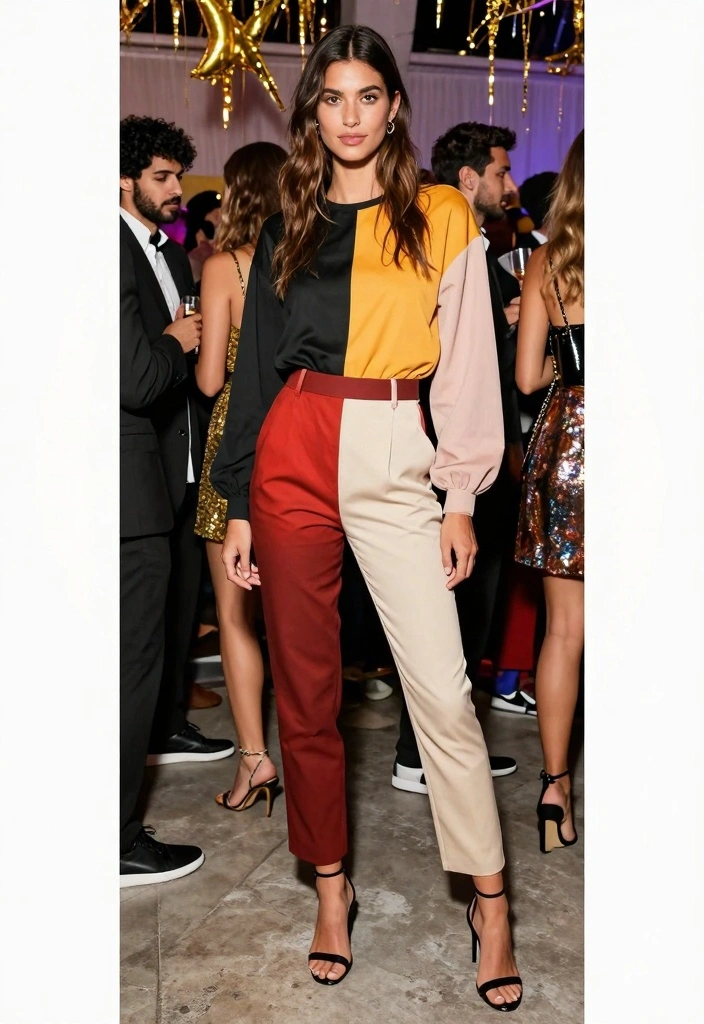 20 New Year’s Eve Outfit Ideas for Black Women That Stand Out - 19. Bold Color-Blocked Outfit 1