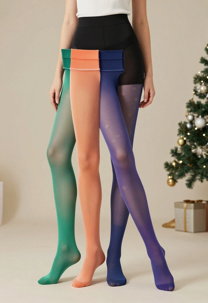 20 New Year’s Eve Party Outfit Ideas for a Fun Night Out - 13. Colorful Tights to Brighten Up Any Outfit 1