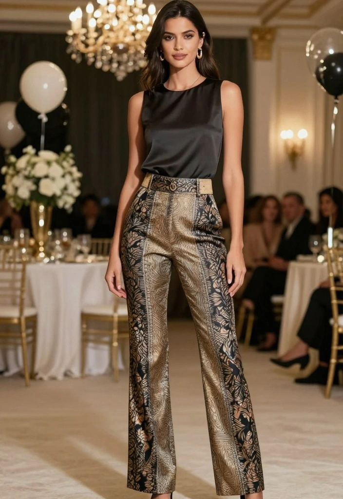20 New Year’s Eve Party Outfit Ideas for a Fun Night Out - 6. Tailored Trousers with a Twist 1