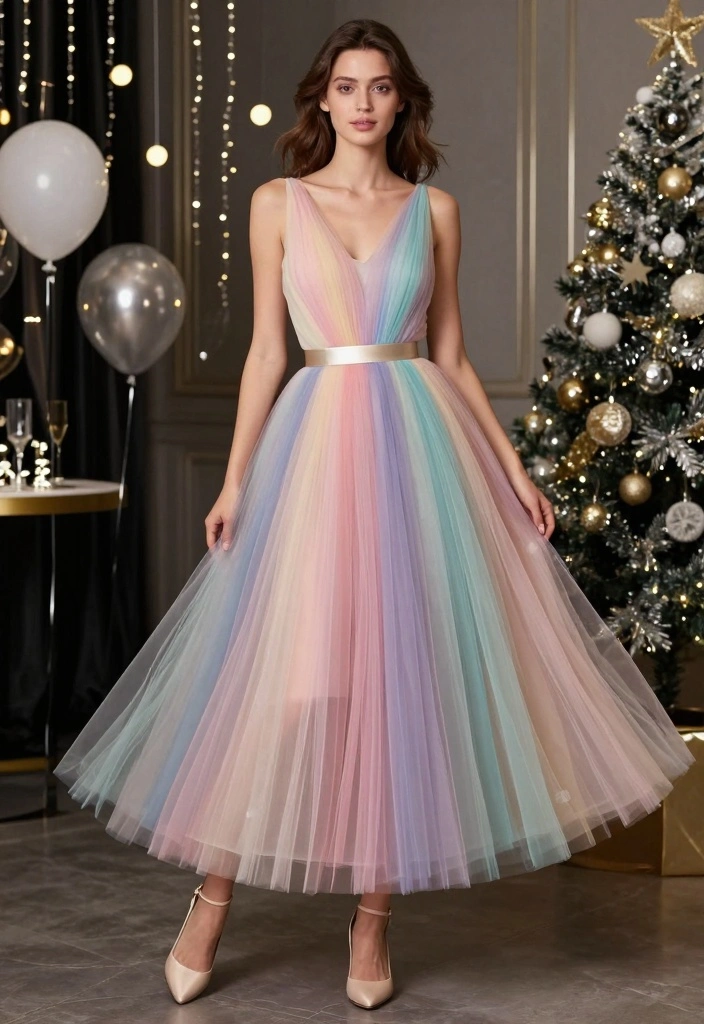21 New Year’s Eve Dress Outfit Ideas for a Glam Look - 9. Festive Tulle Skirt 1