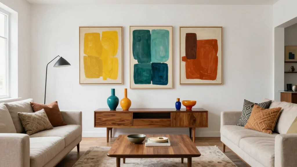 18 Mid Century Modern Living Room Wall Art Ideas You'll Love - bellabeautyblog.com