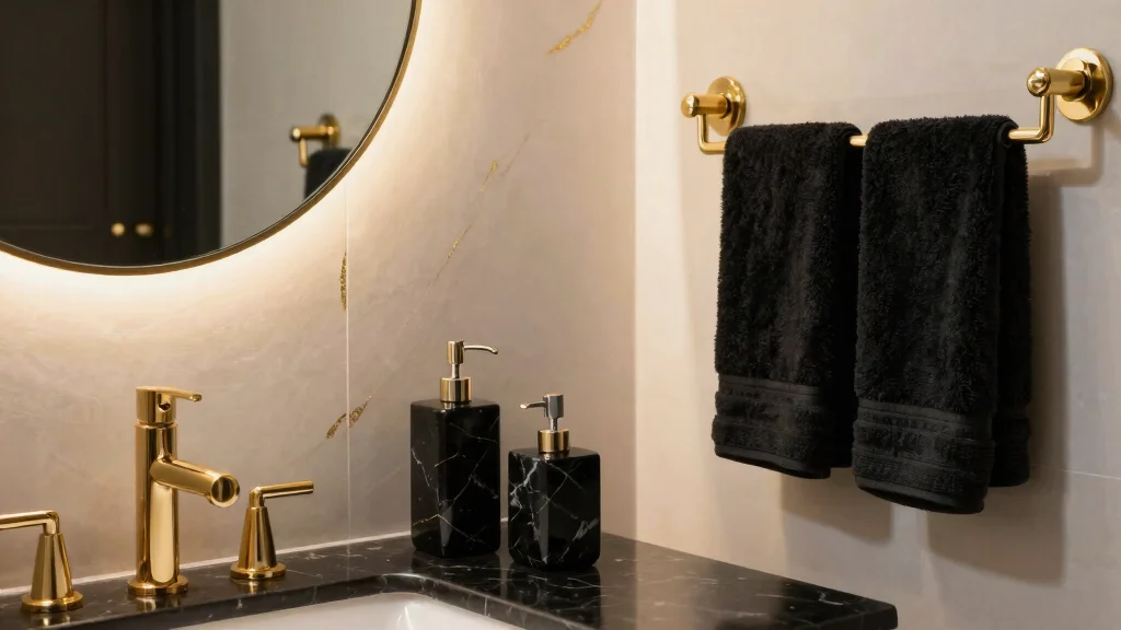 19 Black and Gold Bathroom Accessories for Bold Elegance - bellabeautyblog.com