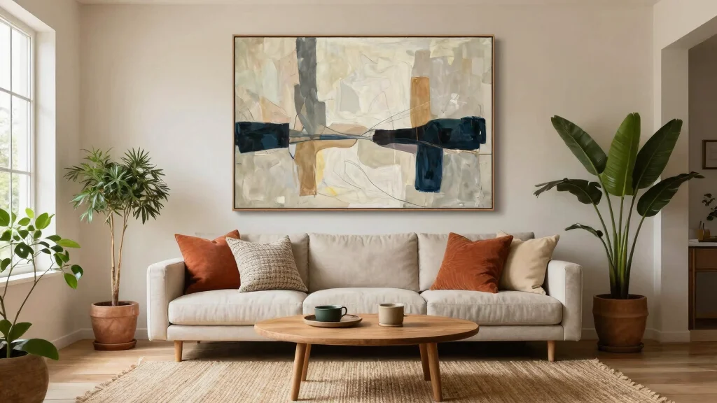 19 Large Abstract Wall Art Living Room Ideas That Stand Out - bellabeautyblog.com