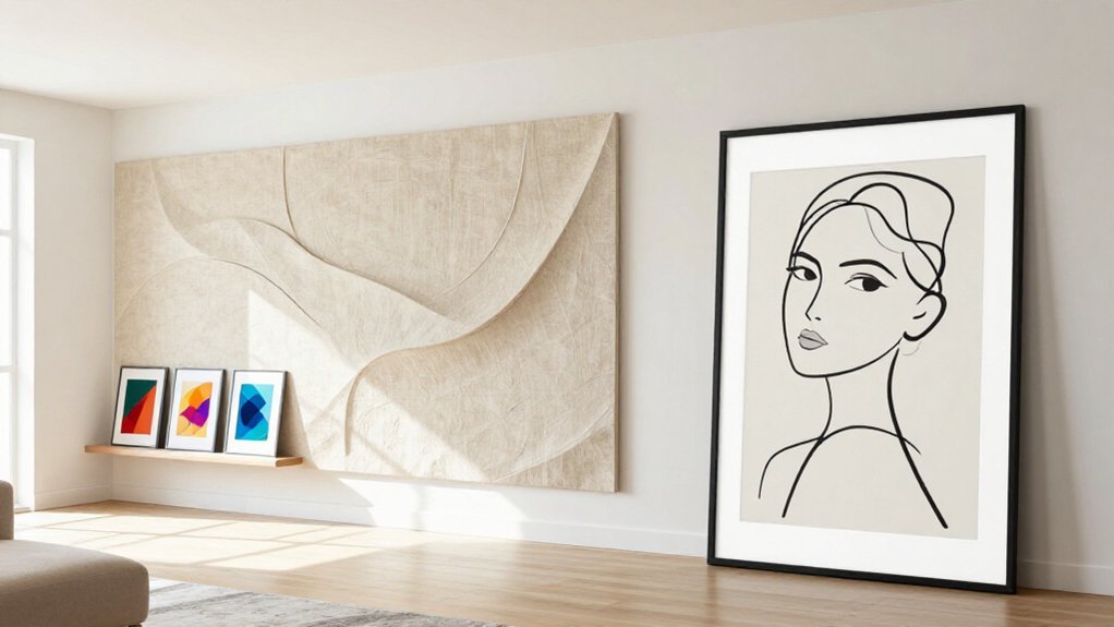 oversized art anchors serene spaces