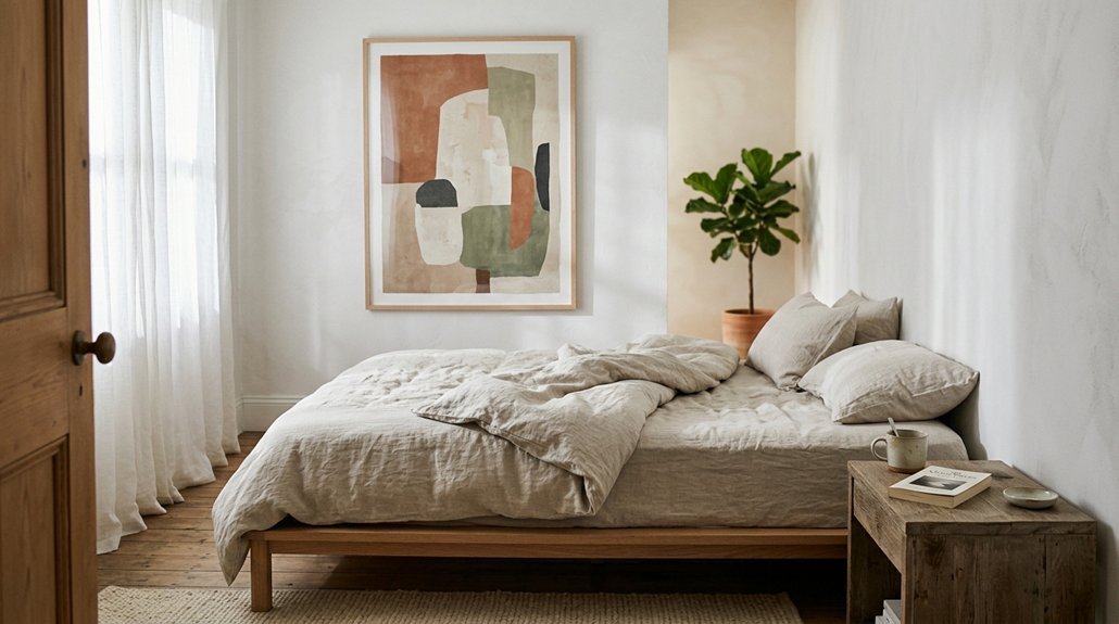top wall art above bed