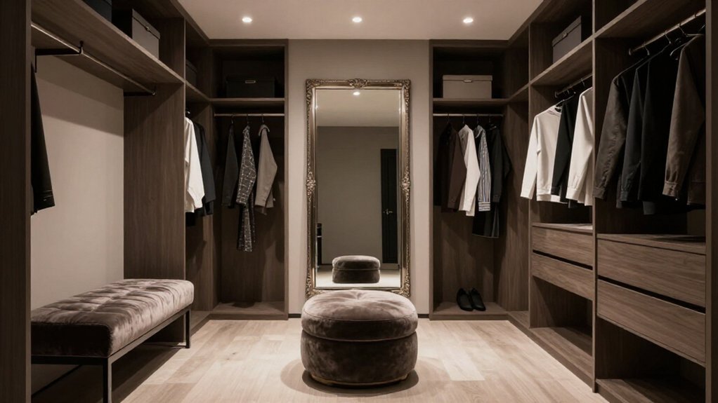 walk in closet vs dressing room footprint